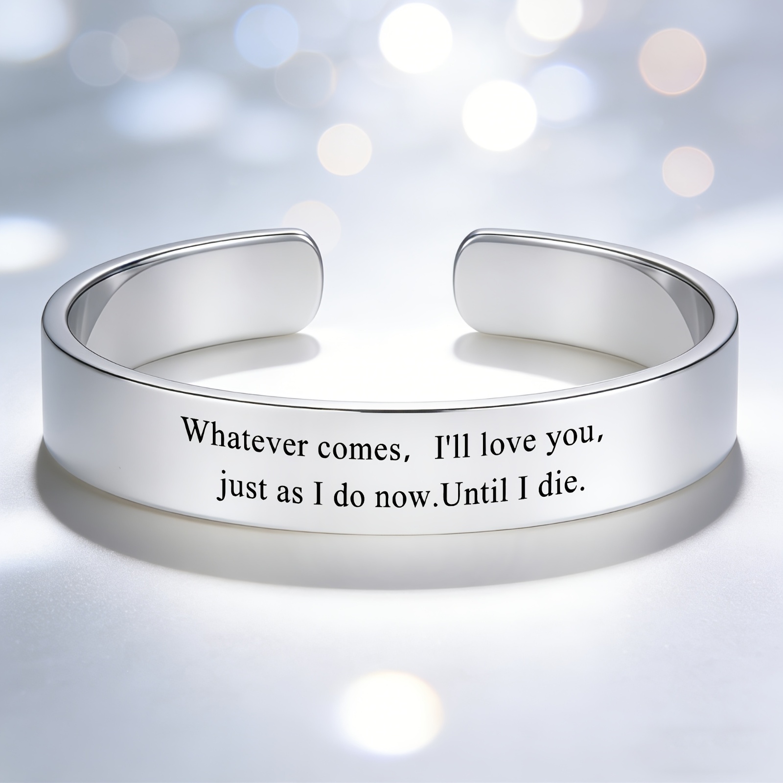 Inspirational Love Quotes 304 Stainless Steel Open Bracelet